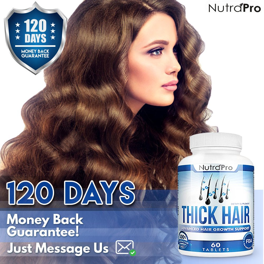 Nutrapro Thick Hair Growth Vitamins–Anti Hair Loss Supplements with DHT Blocker Stimulates Faster Hair Growth for Weak, Thinning Hair
