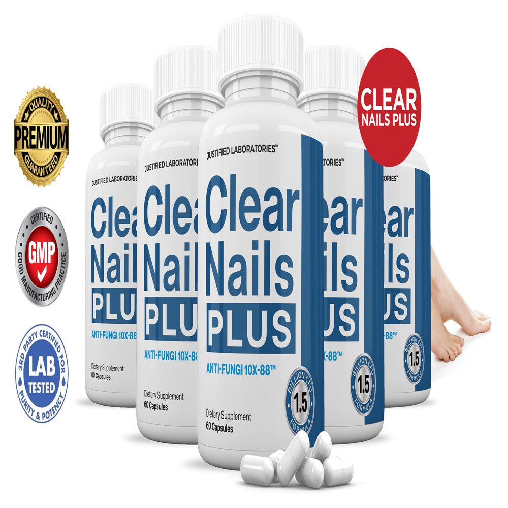 (5 Pack) Clear Nails 1.5 Billion CFU Probiotic Nail Support 300 Capsules