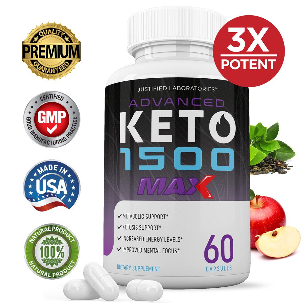 Advanced Keto 1500 Max 1200MG Pills Advanced Ketogenic Supplement Real Exogenous Ketones Ketosis Support for Men Women 60 Capsules