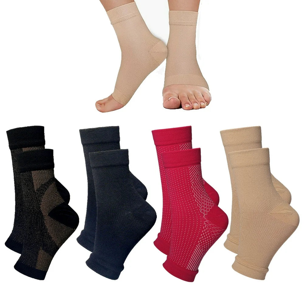 Neuropathy Socks for Women and Men, 4Pairs Soothe Relief Compression Socks, Fitness Compression Socks Elastic Cycling Socks Ankle Brace for Plantar Fasciitis Sleeve Soothe