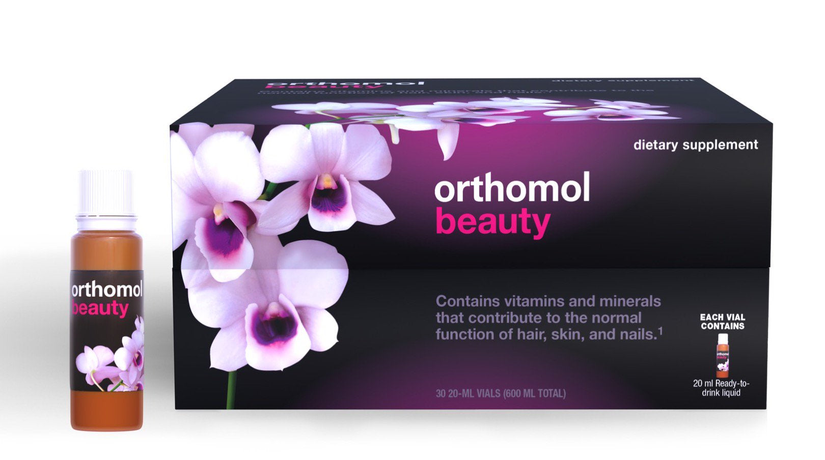 Orthomol Beauty, Beauty Supplement, 30-Day Supply, Supports Hair, Skin, and Nail Health, Collagen Supplement with Hyaluronic Acid and Coenzyme Q10