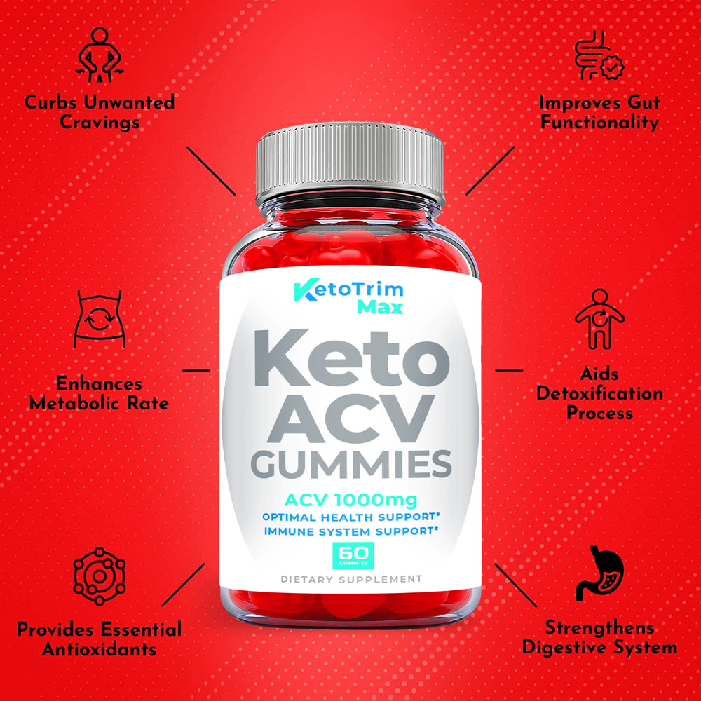 (2 Pack) Keto Trim Max Keto ACV Gummies - Supplement for Weight Loss - Energy & Focus Boosting Dietary Supplements for Weight Management & Metabolism - Fat Burn - 120 Gummies