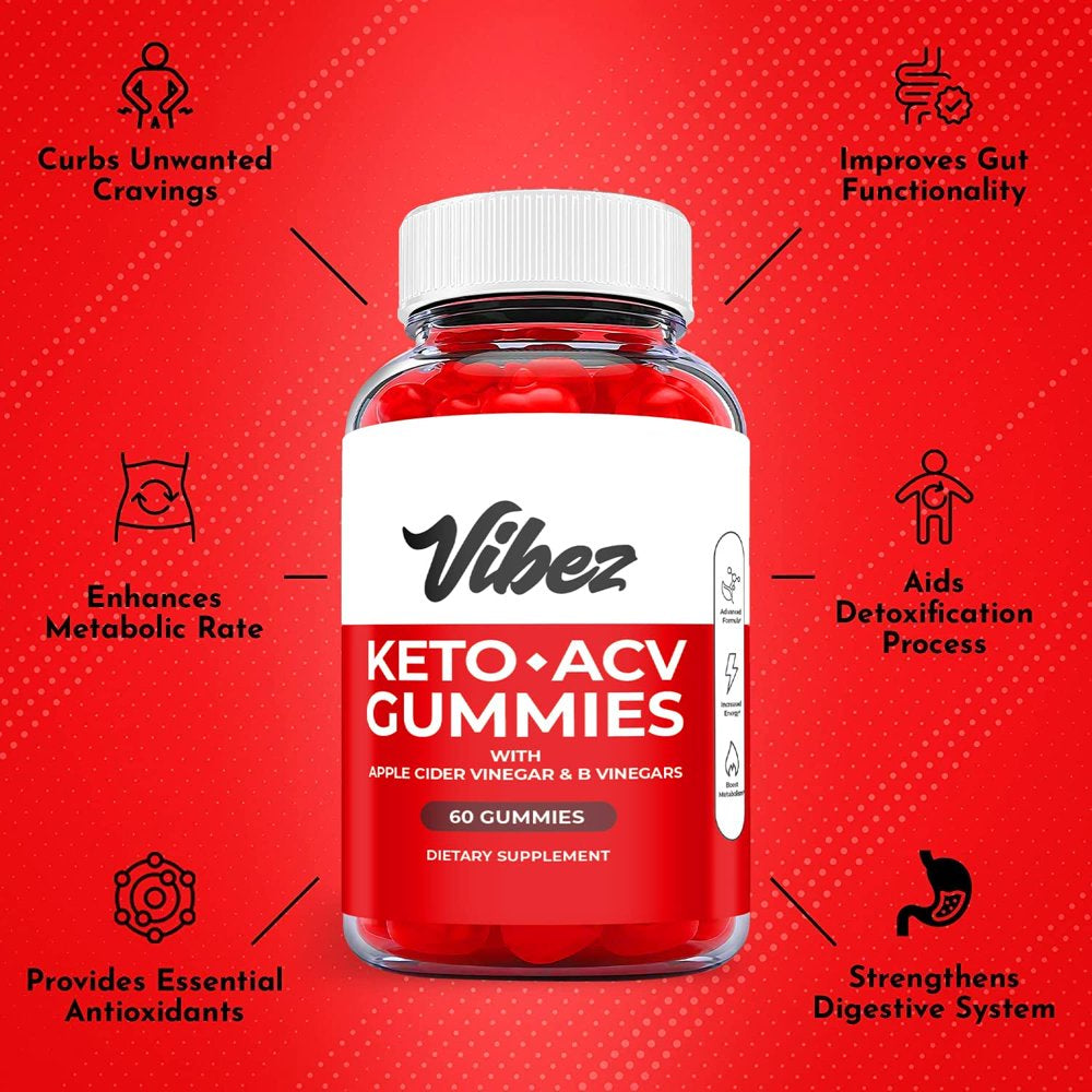 (1 Pack) Vibez Keto ACV Gummies - Supplement for Weight Loss - Energy & Focus Boosting Dietary Supplements for Weight Management & Metabolism - Fat Burn - 60 Gummies