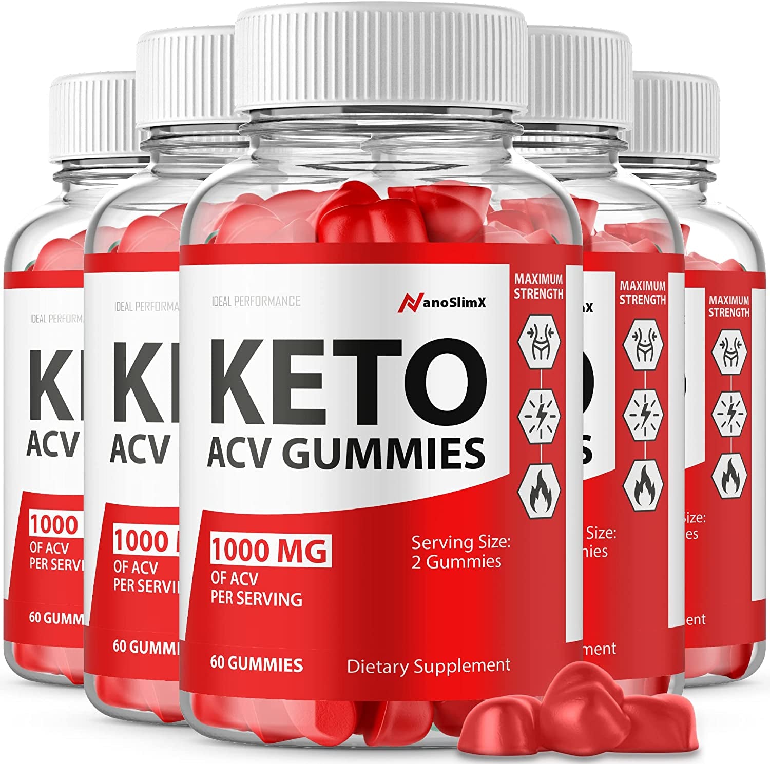 (5 Pack) Nano Slimx Keto ACV Gummies Nanoslim X Keto ACV Gumimes Nano Slim X ACV Gummies Nano Slim X Gumimes (300 Gummies)