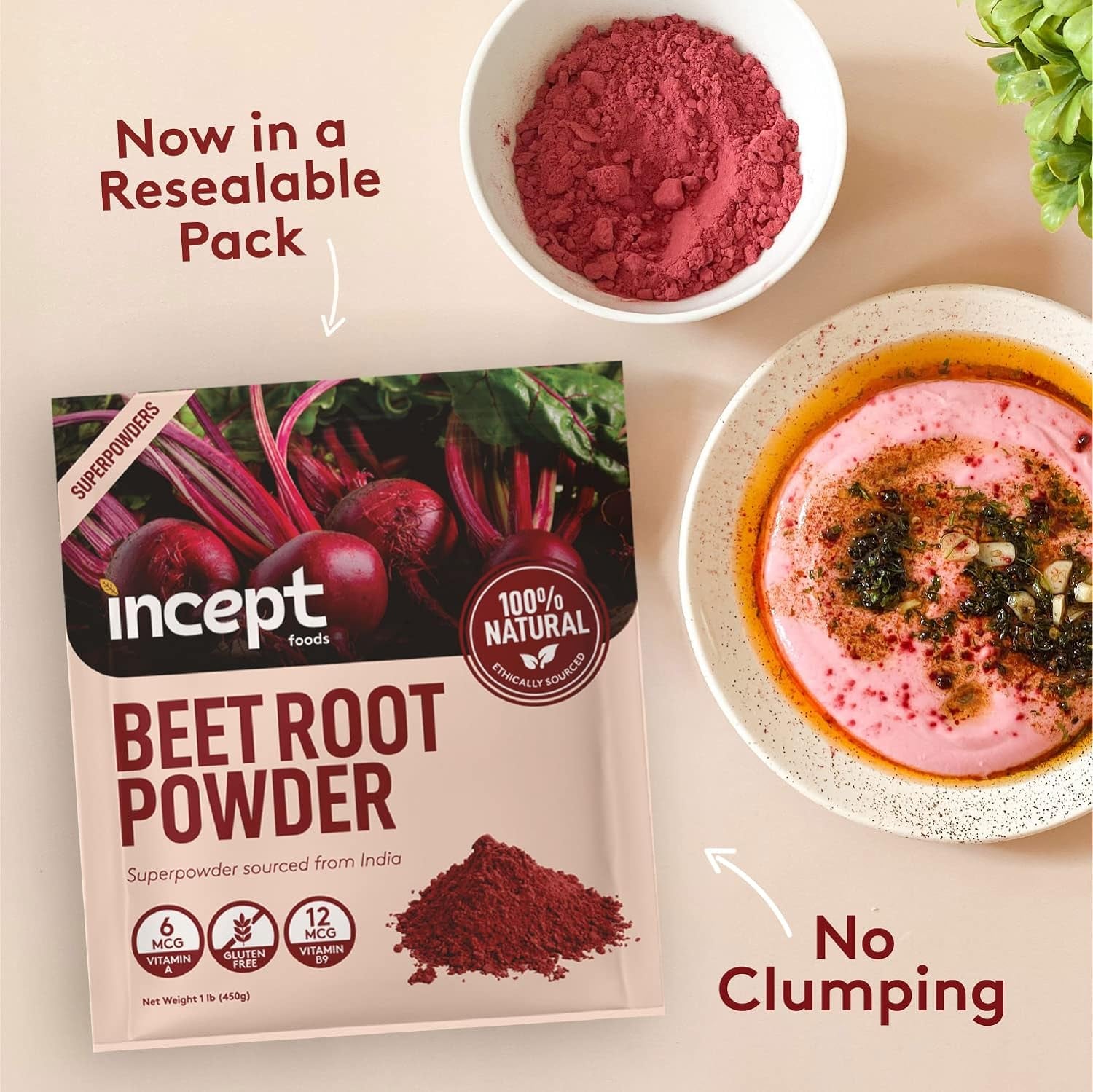 INCEPT Better Alt Moringa Oleifera Powder & Beet Root Powder (1 Lbs Each), Superfood Powders, Vegan, Gluten-Free and Non- GMO | Nutrient Rich | 2 Months Supply