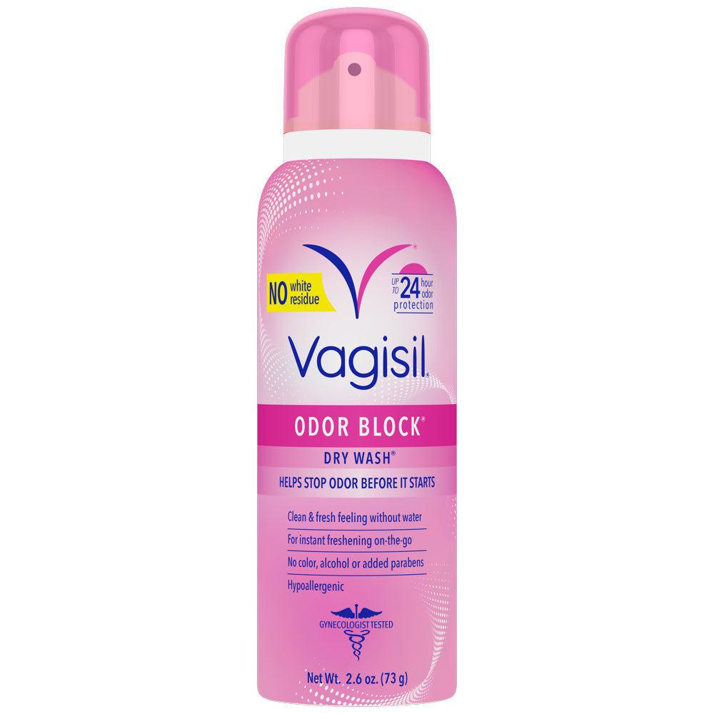 Vagisil Odor Block Freshening Intimate Dry Wash Spray, 2.6 Oz