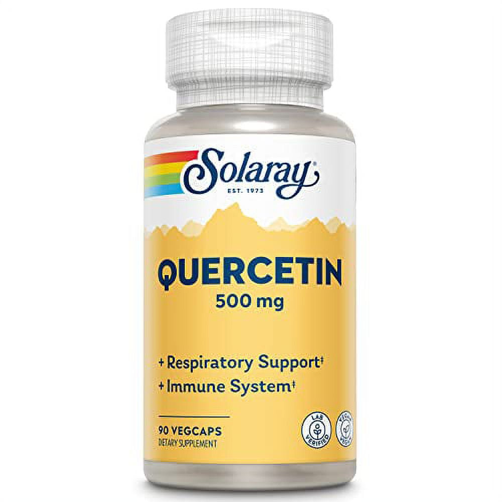 Solaray Quercetin 500 Mg, Supports Sinus, Respiratory, Immune Function & Normal, Healthy Uric Acid Levels, 90 Vegcaps