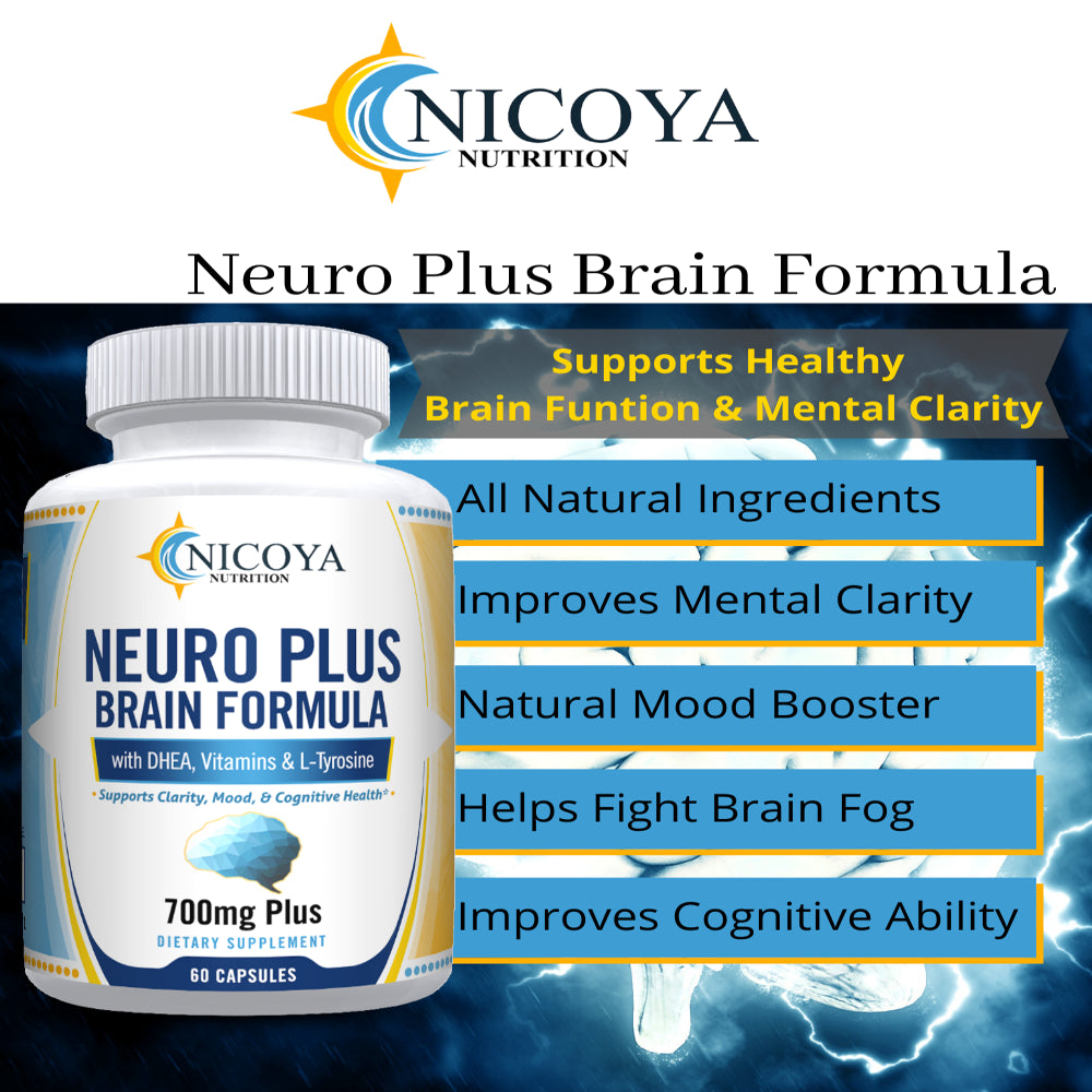 Nicoya Nutrition Neuro plus Brain Formula & Focus 60Ct, Healthy Memory Function, Clarity Nootropic Supplement 60 Capsules