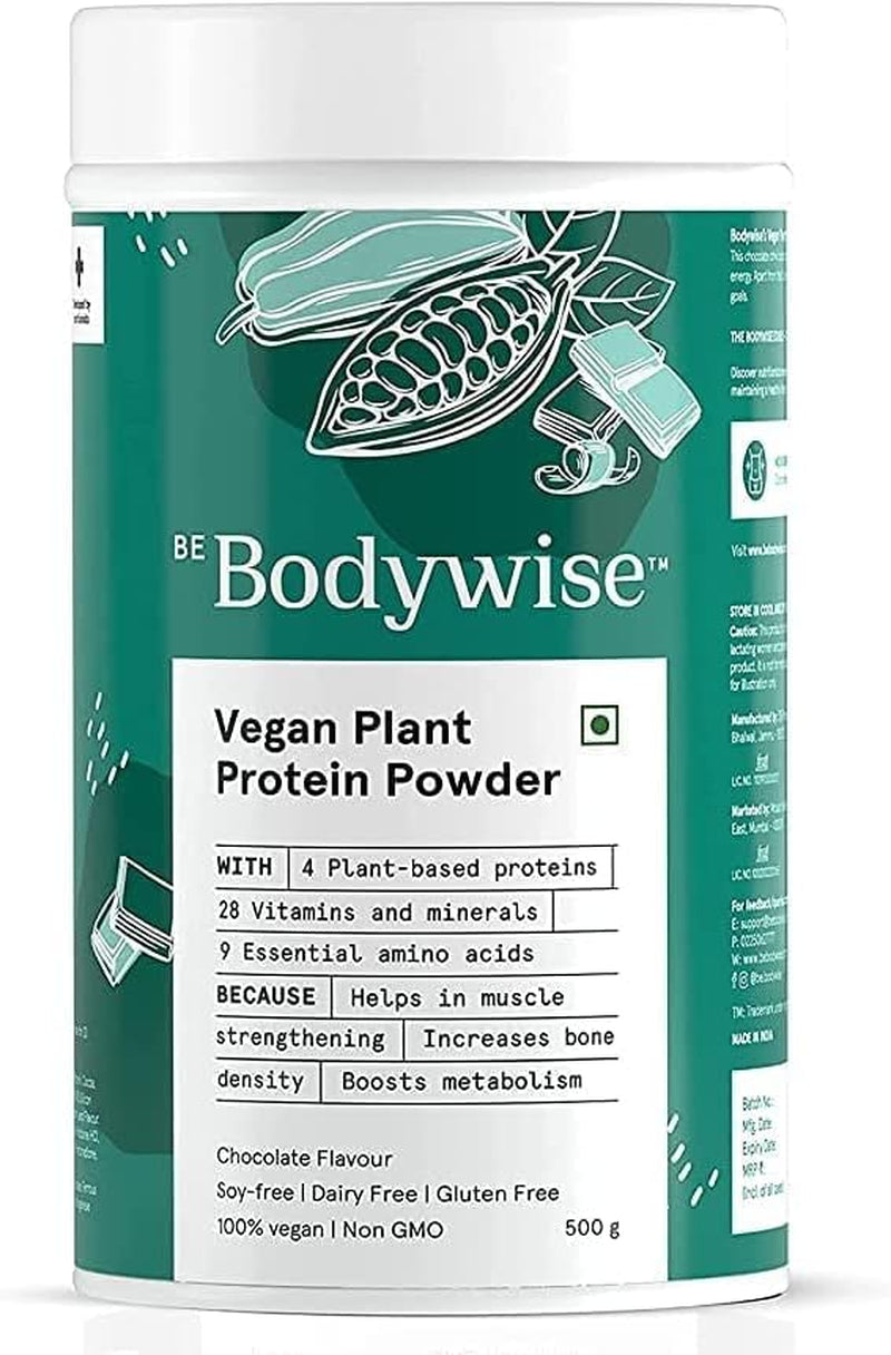 PUB Bodywise Vegan Plant Protein Powder for Women | Made with Pea, Brown Rice, Moong Bean & Whole Algae Protein | Bone Density Improvement | 100% Vegetarian | Gluten Free | 500 Grams