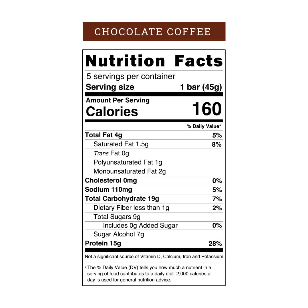 Wild Protein | High Protein Bars | Plant-Based | Chocolate Coffee | 16 Units | 15 G of Protein | No Added Sugars or Fat | 45 G per Bar