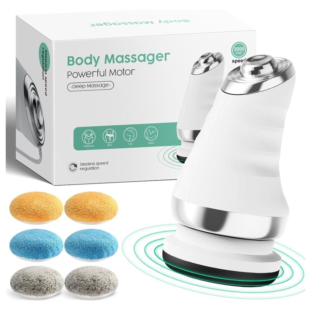 Body Sculpting Machine for Women, Handheld Electric Cellulite Massager, Remove Body Fat for Stomach, Belly, Legs with 6 Washable Cloths