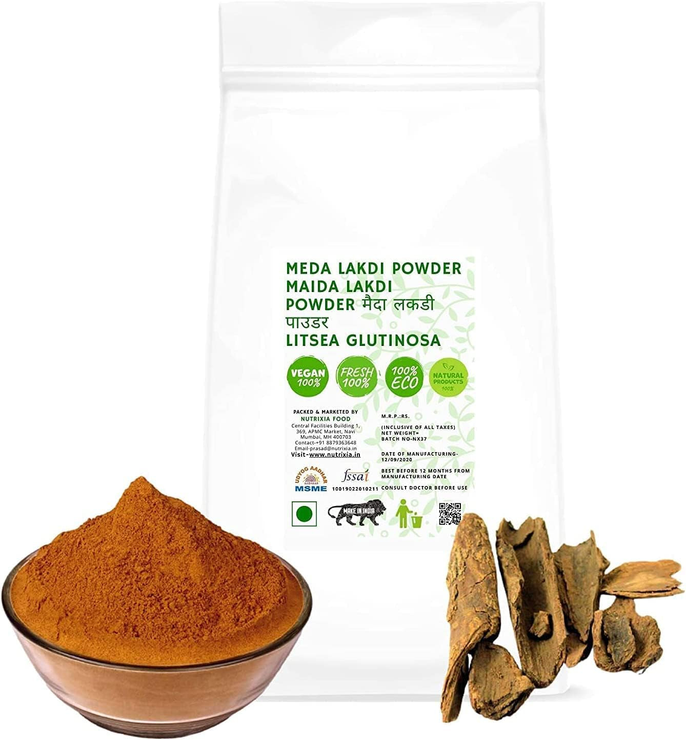 BETT MEDA Lakdi Powder - Maida Lakdi Powder- मैदा लकडी पाउडर - Maida Wood Powder- Litsea Glutinosa (100 GMS)