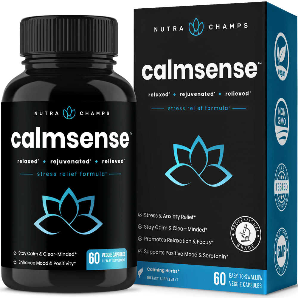 Calmsense, 60 Easy-To-Swallow Veggie Capsules, Nutrachamps