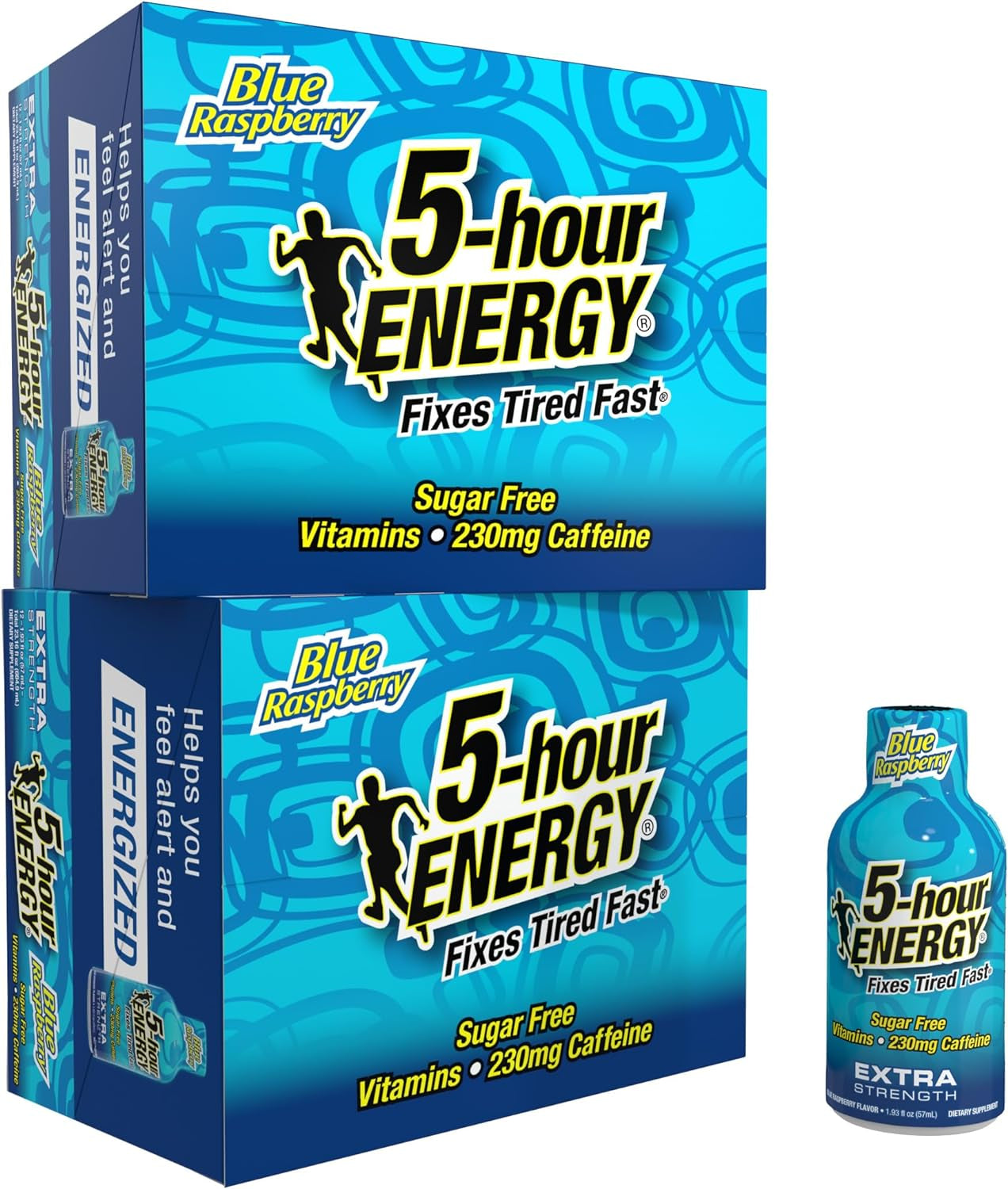 5-Hour ENERGY Extra Strength Energy Shot | Blue Raspberry Flavor | 1.93 Oz. | 24 Count | Sugar-Free & Zero Calories | B-Vitamins & Amino Acids | 230Mg Caffeinated Energy Shot | Dietary Supplement