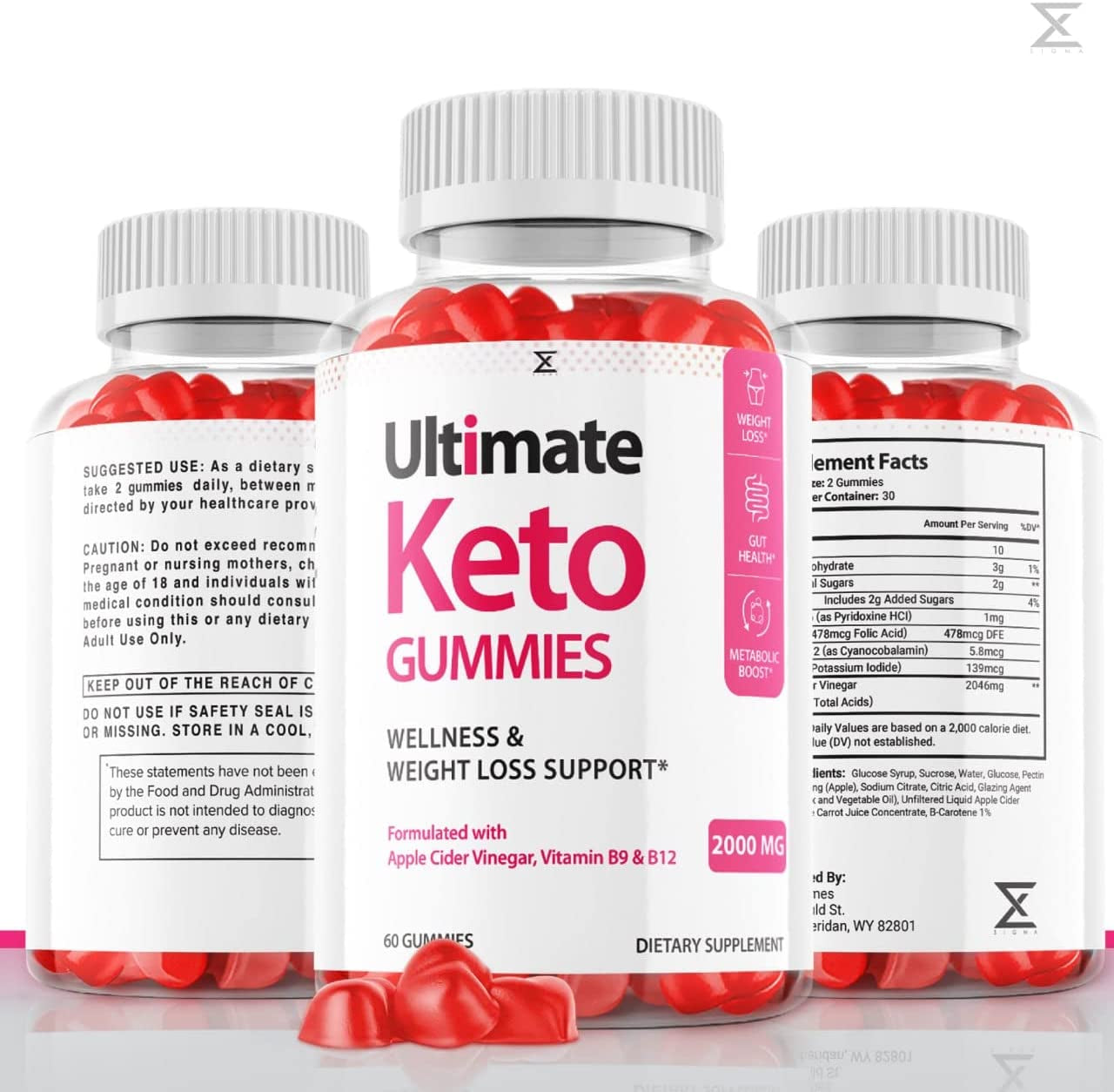 Ultimate Keto Gummies for Loss Max Potency ACV Ultimate Keto (60 Gummies)