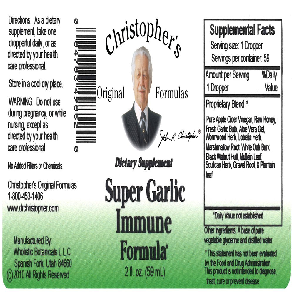 Christopher'S Original Formulas Super Garlic Immune, 2 Oz