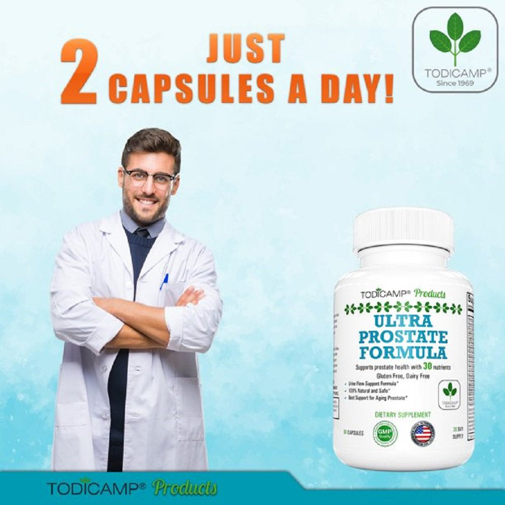 Todicamp'S Bladder Control Pills & Prostate Health Supplement for Men - 30 Components - Saw Palmetto, Zinc, Pygeum, Graviola & Quercetin