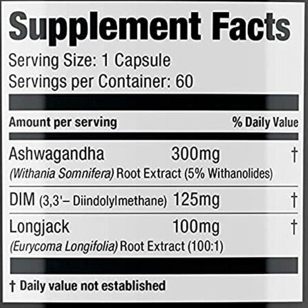 Ultimate Nutrition Jack T Hardcore Testosterone Booster Supplement with Longjack, Ashwagandha for Men, 60 Capsules