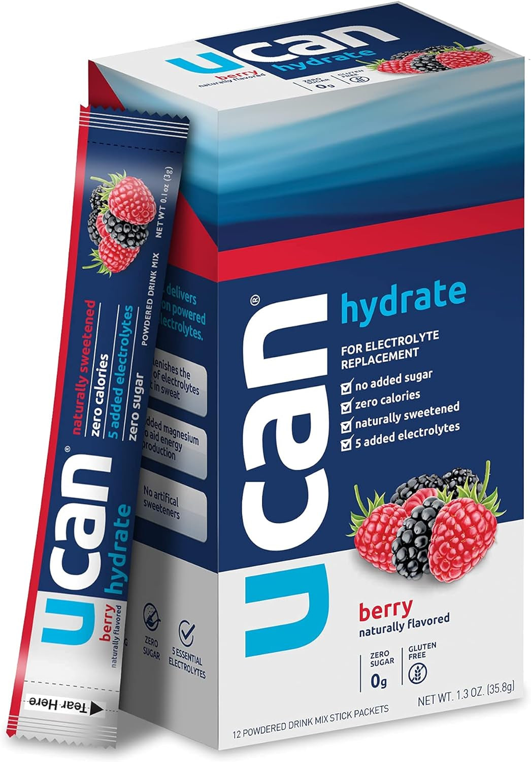 UCAN Watermelon & Berry Hydrate Stick Pack Bundle - Great for Running, Training, Fitness, Cycling, Crossfit & More | Sugar-Free, Vegan, & Keto Friendly Energy Supplement