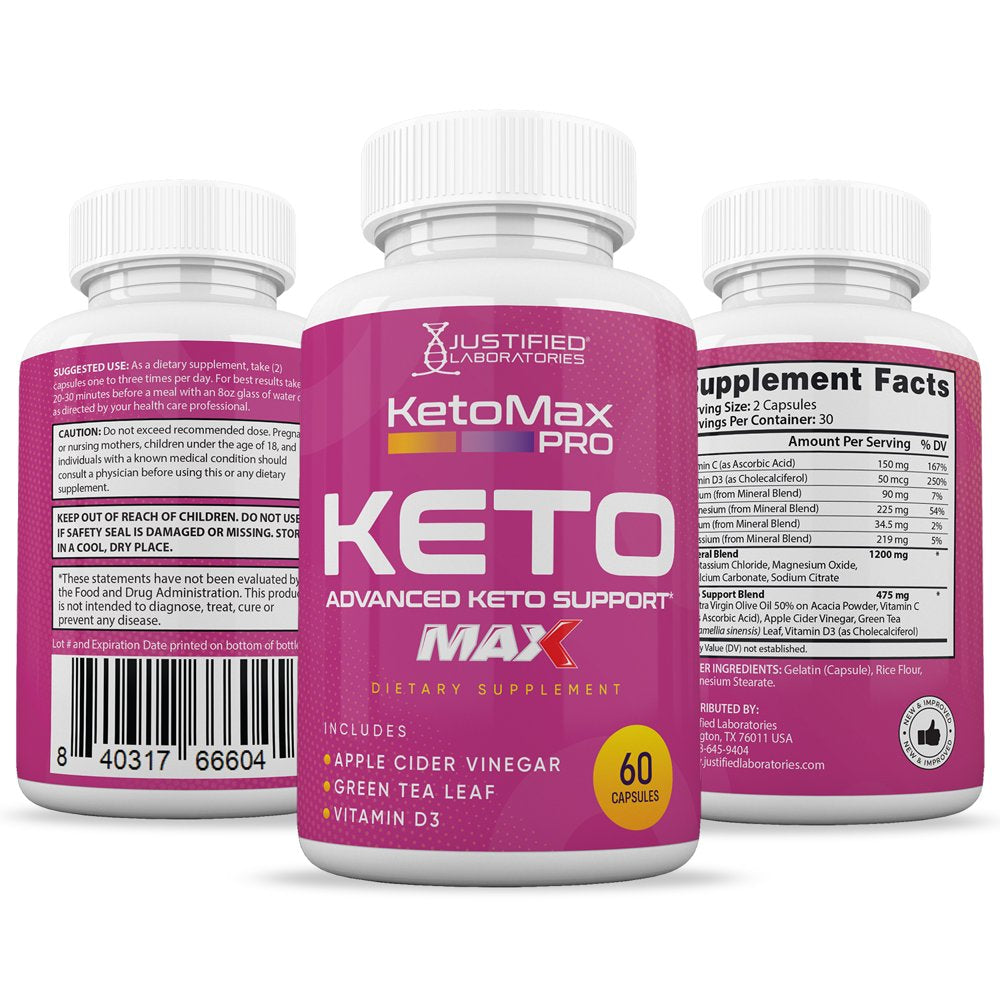 (3 Pack) Keto Max Pro ACV MAX Pills 1675Mg Alternative to Gummies Dietary Supplement 180 Capsules