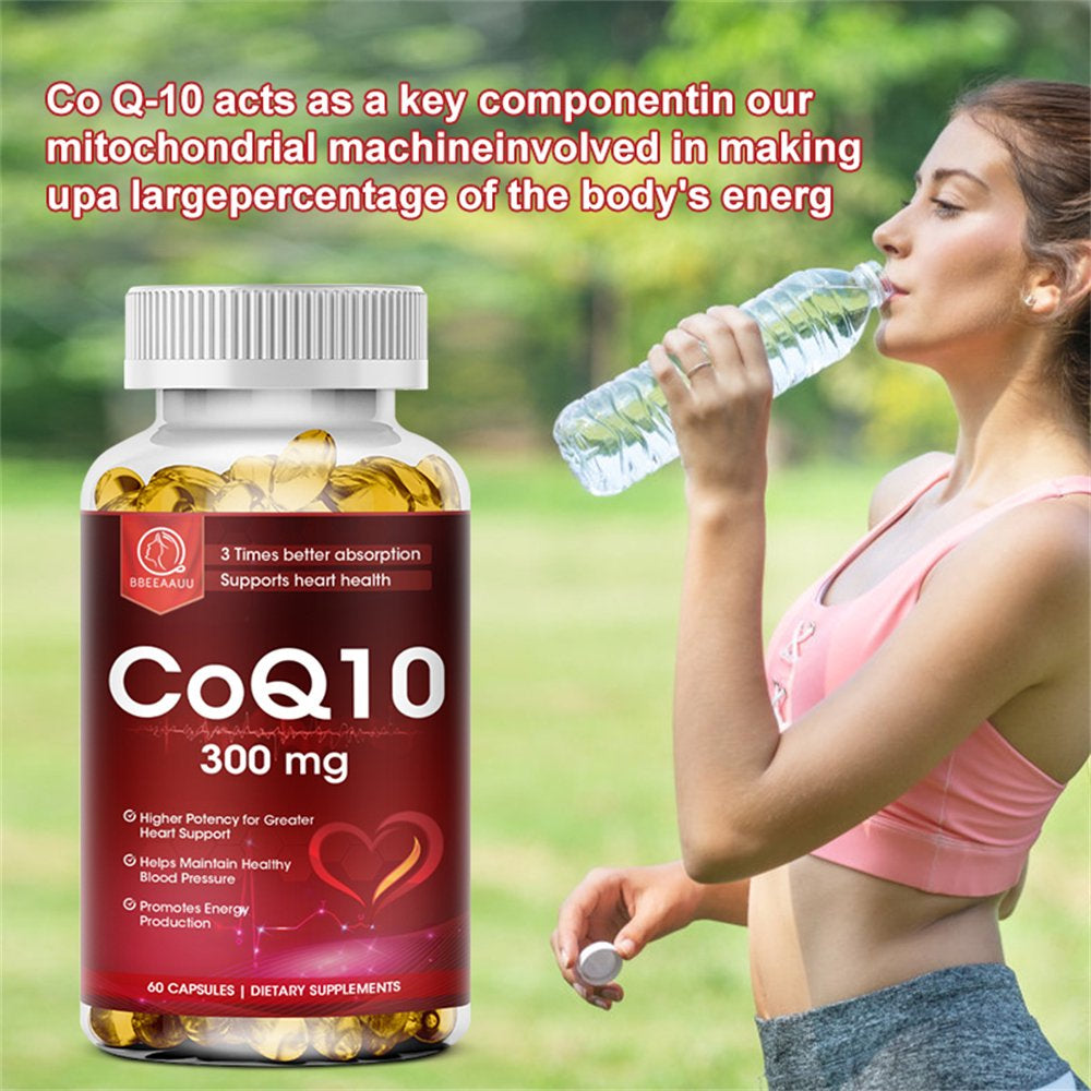 (2 PACK) Bbeeaauu Natural Coenzyme Q10 Antioxidant Supplement 300Mg - Heart, Brain, Immunity & Liver Support - 240 Capsules Total