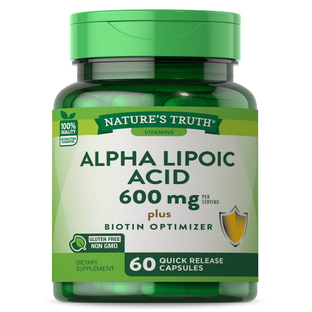 Nature'S Truth Alpha Lipoic Acid plus Biotin Capsules, 300 Mg, 60 Count