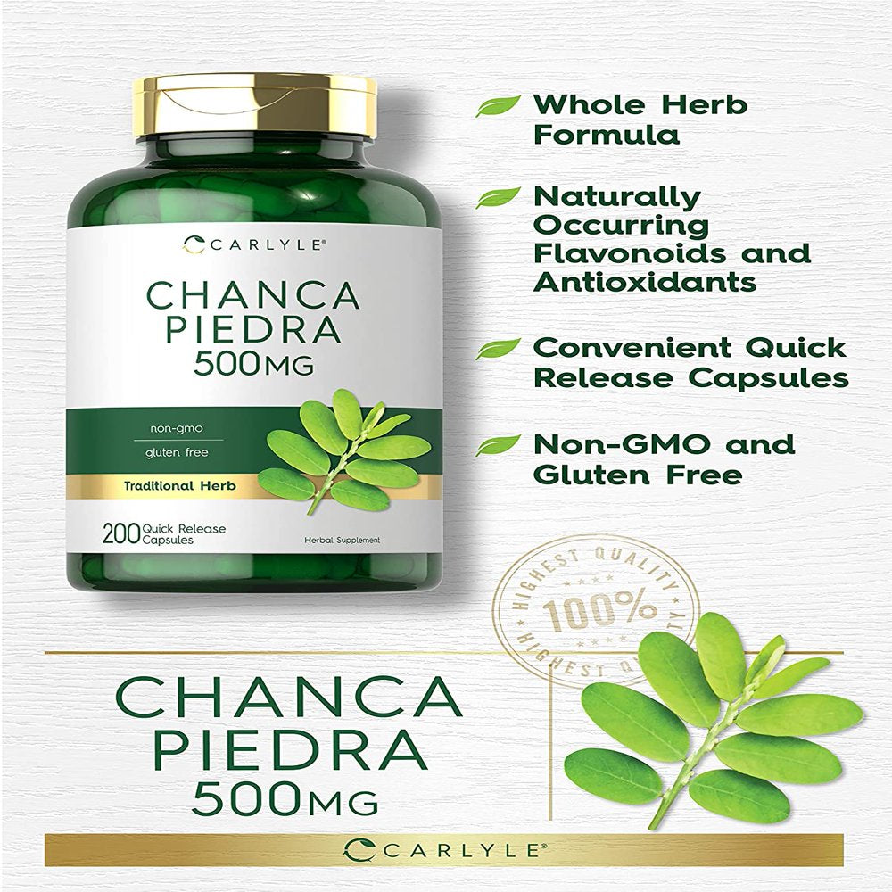 Chanca Piedra | 500Mg | 200 Capsules | Traditional Herb Formula | by Carlyle