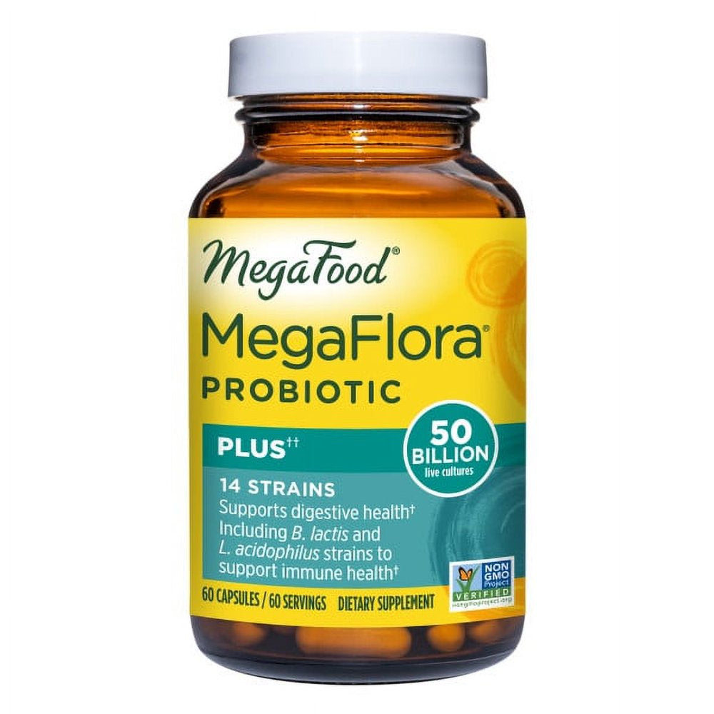 Megafood, Megaflora Plus, Probiotic Supplement with 50 Billion CFU, 60 Servings (60 Capsules)