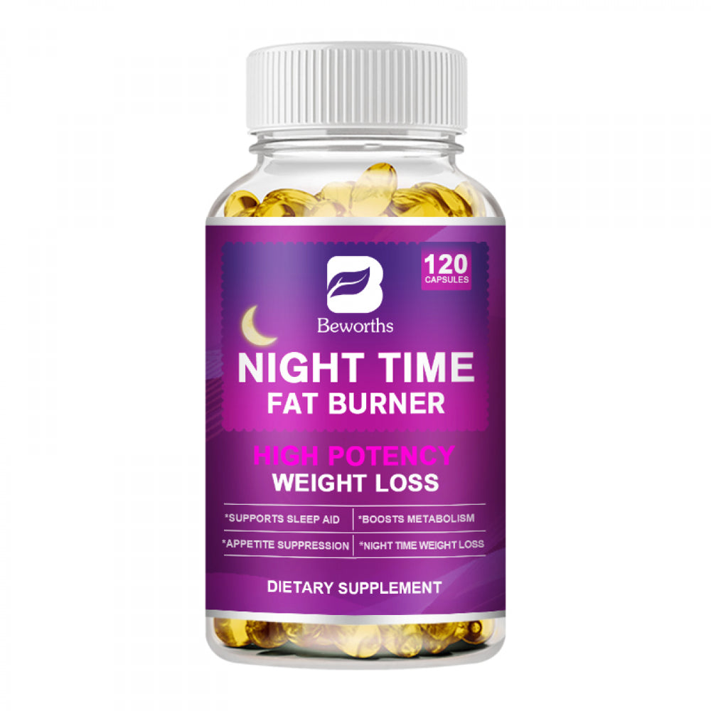 Beworths Night Time Slimming Fat Burning Capsules Vitamin D3 Boost Metabolism Diet Supplement -120CT