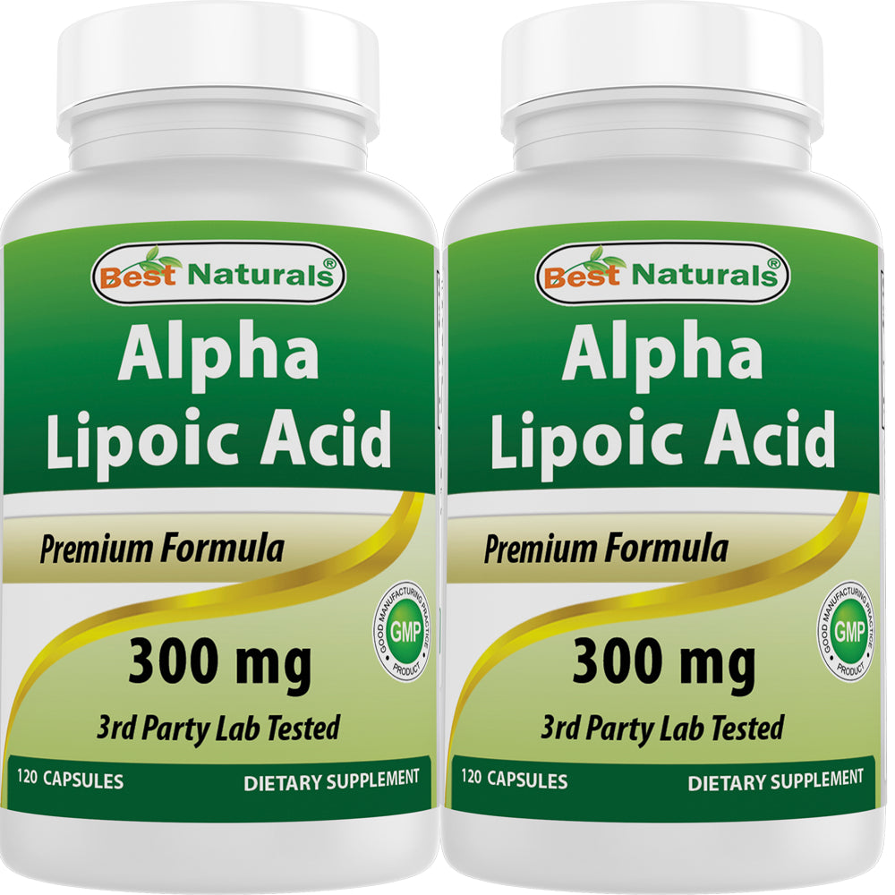 2 Pack Best Naturals Alpha Lipoic Acid 300 Mg 120 Capsules