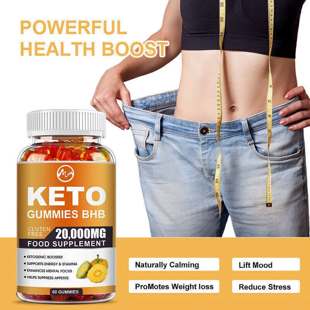 Keto BHB Gummies Weight Loss Fat Burner Dietary Supplement 20000Mg 60 Gummies