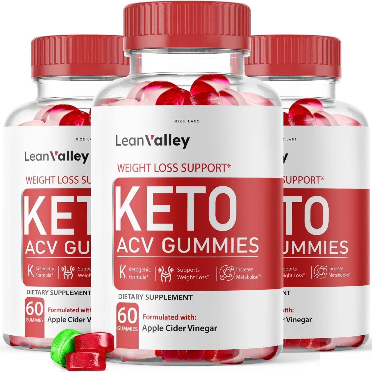 (3 Pack) Lean Valley Keto ACV Gummies Apple Cider Vinegar Advanced Gummies (180 Gummies)