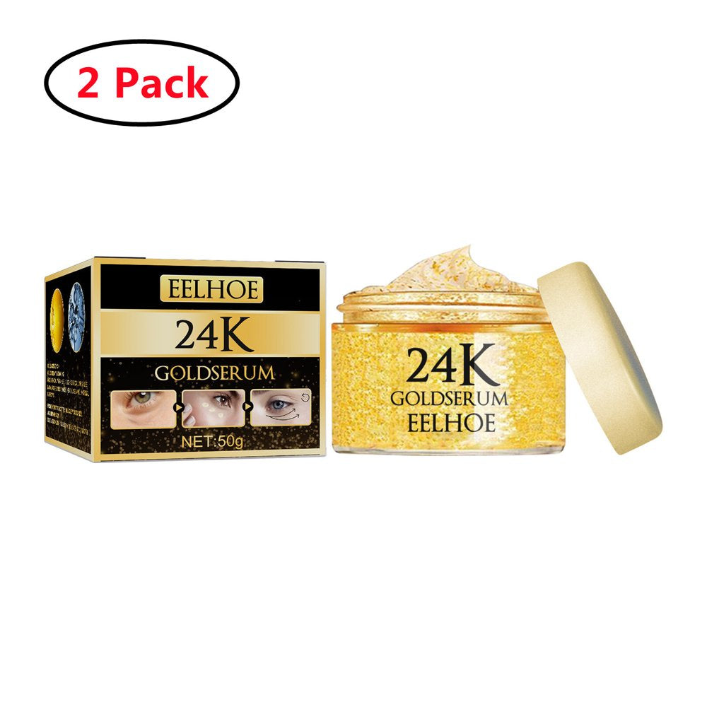 Pure 24K Gold Eye Cream Real Luxury Effect Beauty of Nature Nourishment Hydrating,50G,2 Pack