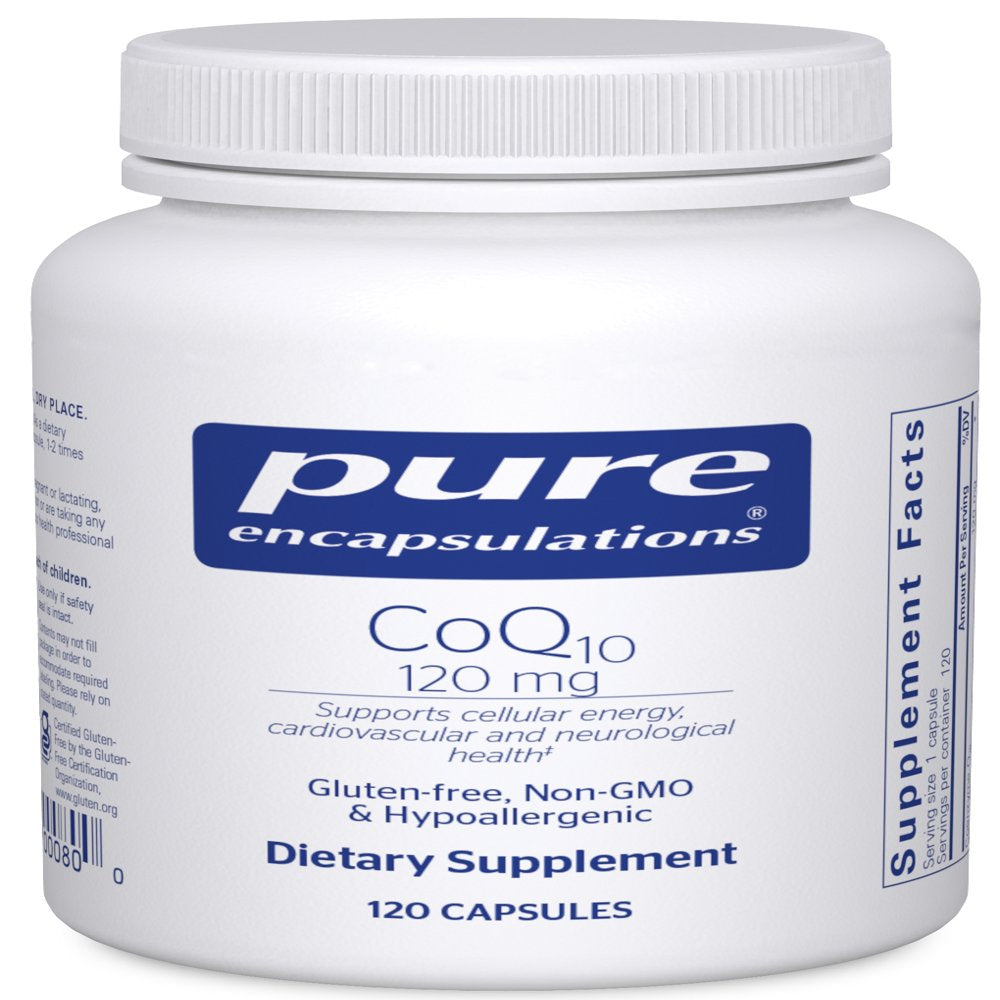 Pure Encapsulations Coq10 120 Mg | Coenzyme Q10 Supplement for Energy, Antioxidants, Brain and Cellular Health, Cognition, and Cardiovascular Support* | 120 Capsules