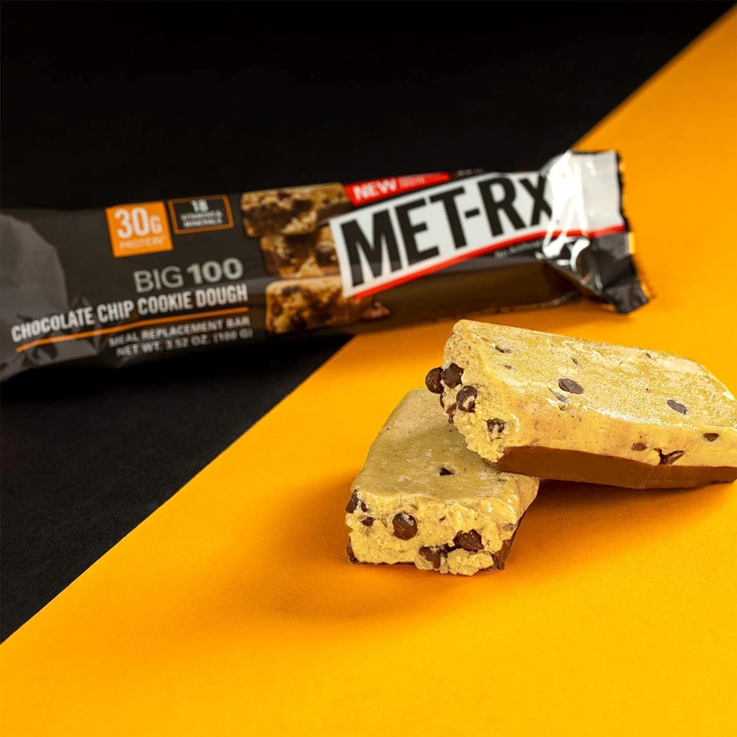 Big 100 Colossal Protein Bar - Chocolate Chip Cookie Dough - Summer Bundle with COLD PACK - Box of 9-3 Boxes - Meal Replacement - 30G Protein - 3.52 Oz Each