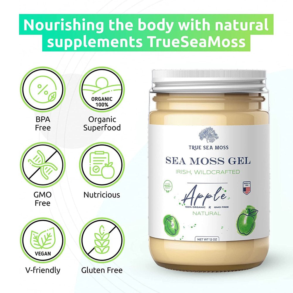 Trueseamoss Wildcrafted Irish Sea Moss Gel – Nutritious Raw Seamoss Rich in Minerals, Proteins & Vitamins – Antioxidant Health Supplement, Vegan-Friendly Made in USA (Banana, 3)