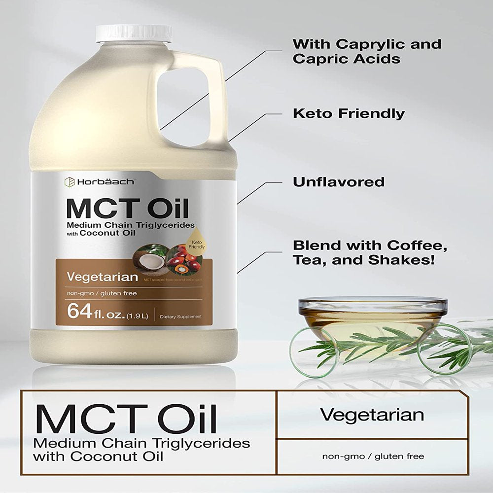 Keto MCT Oil 64 Oz | Blends with Coffee, Tea, and Juice Drinks | by Horbaach