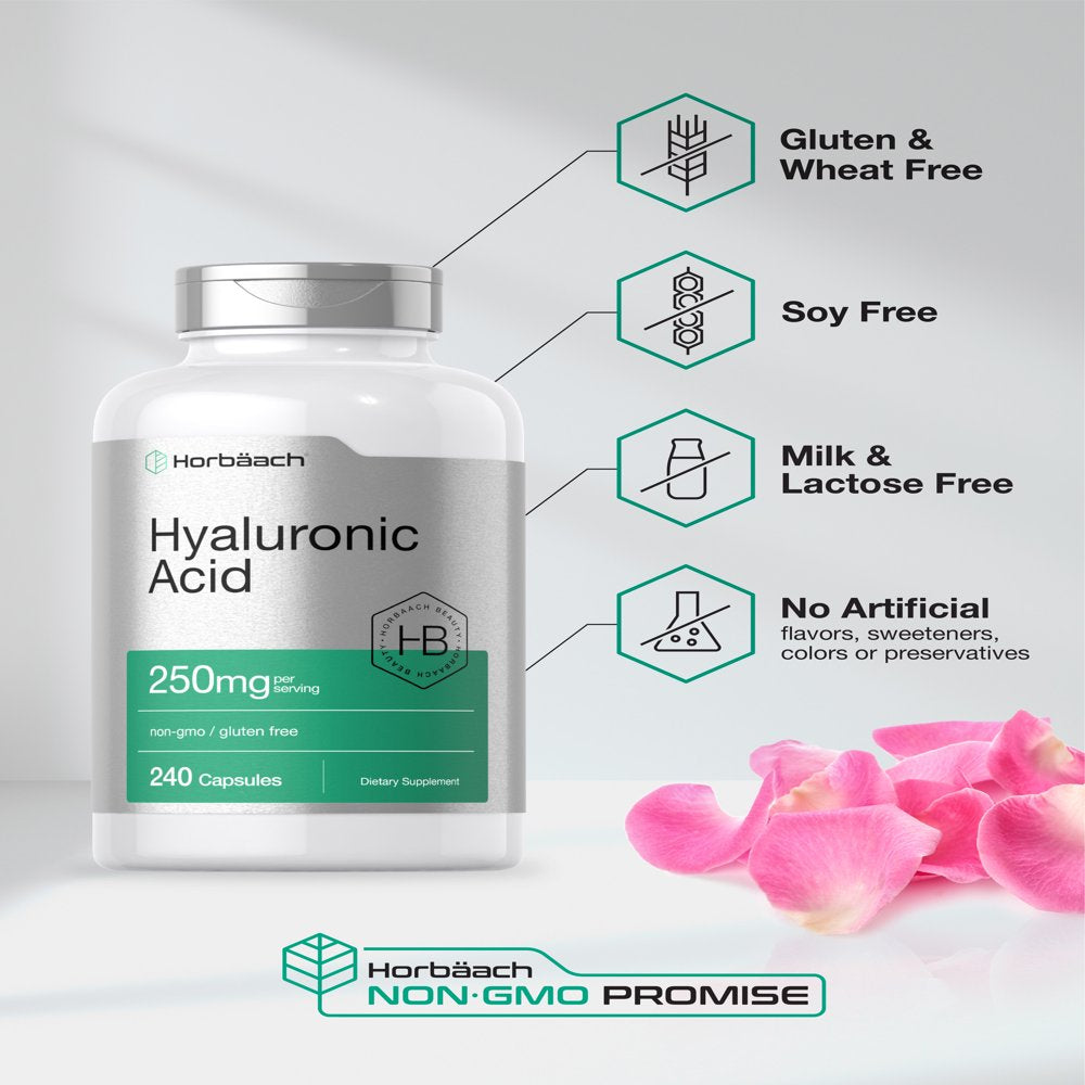 Hyaluronic Acid Capsules | 250 Mg | 240 Count | by Horbaach