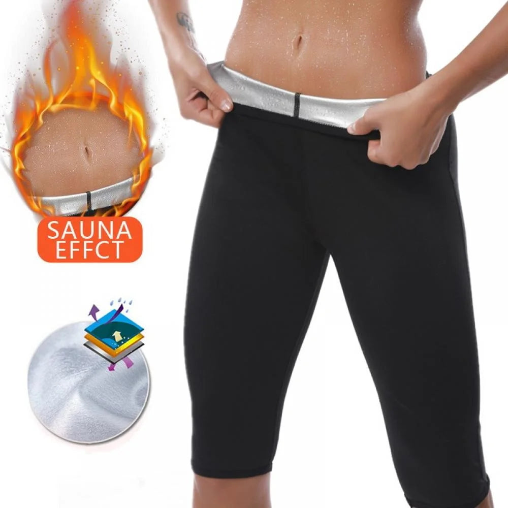 Alvage Women Sauna Sweat Shorts Hot Fitness Capris Pants Exercise Leggings High Waist Thermo Workout Gym Short Pants