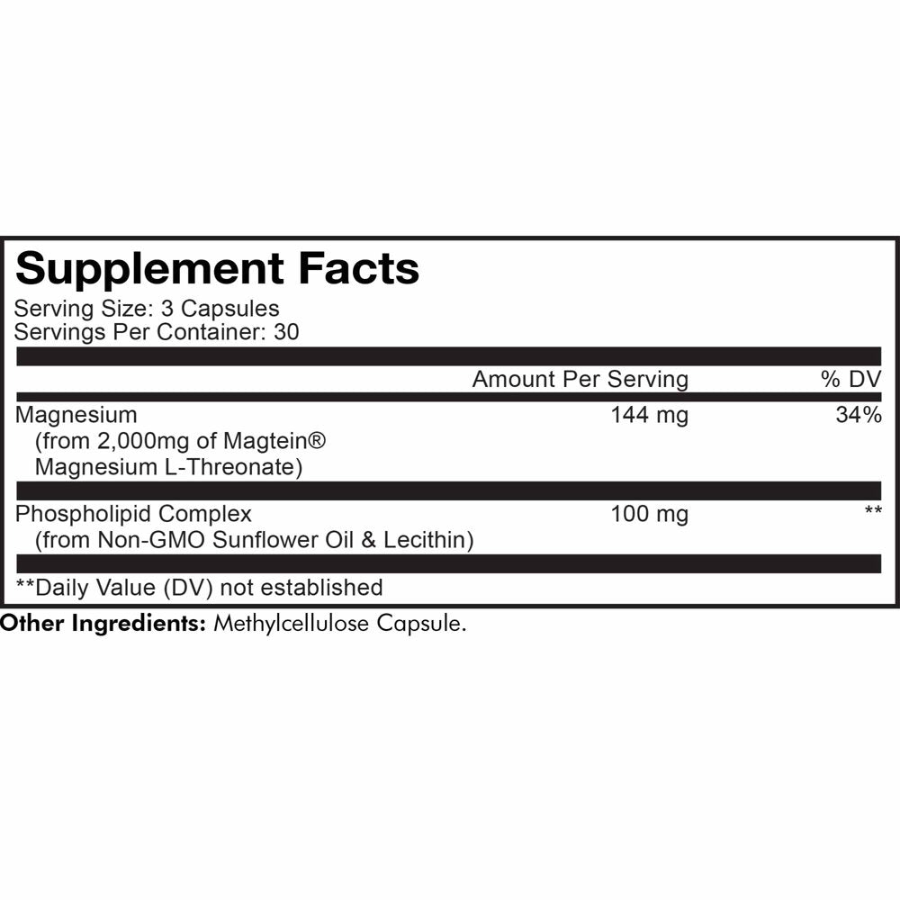 Codeage Liposomal Magnesium L-Threonate Supplement, Magtein Magnesium Threonate Capsules, 90 Ct