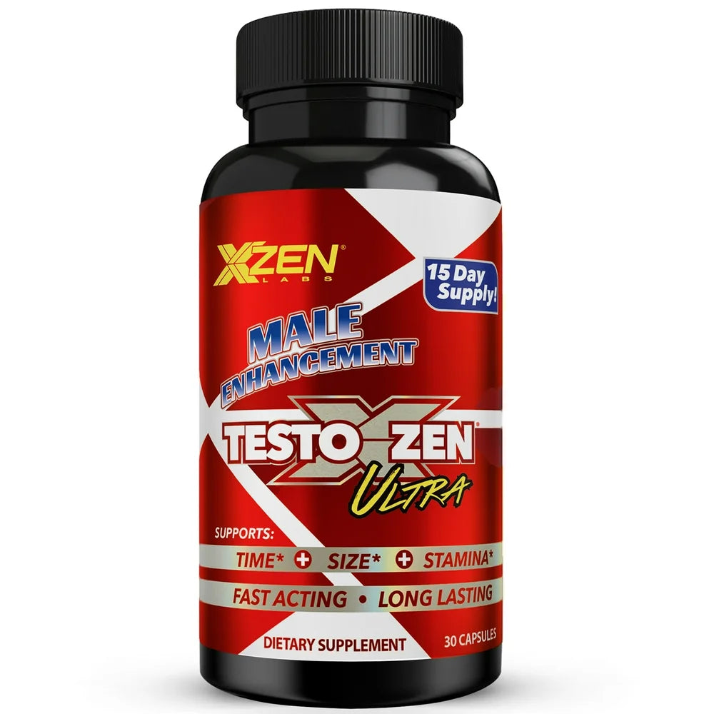 XZEN Testoxzen Ultra Man Boost Supplement - Testosterone Support for Men Vitality - Horny Goat Weed - 30 Capsules