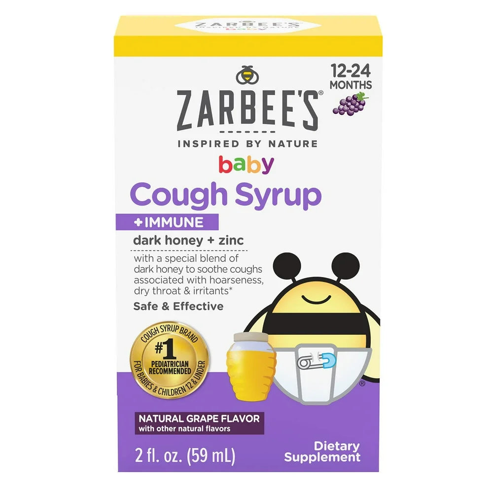 Zarbees Zarbee'S Baby Cough Syrup + Immune Support Relief Liquid, Grape, 2 Oz | CVS (Pack of 24)