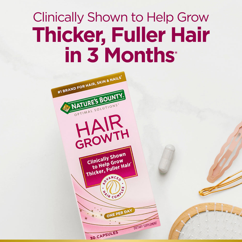 Nature’S Bounty® Optimal Solutions® Hair Growth Supplement for Women with Biotin, 30 Capsules