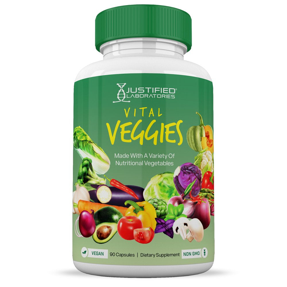 Vital Fruits and Veggies Supplement Whole Food Red & Green Superfoods Non GMO Vegan Friendly 90 Veggie Capsules per Bottle 6 Bottles