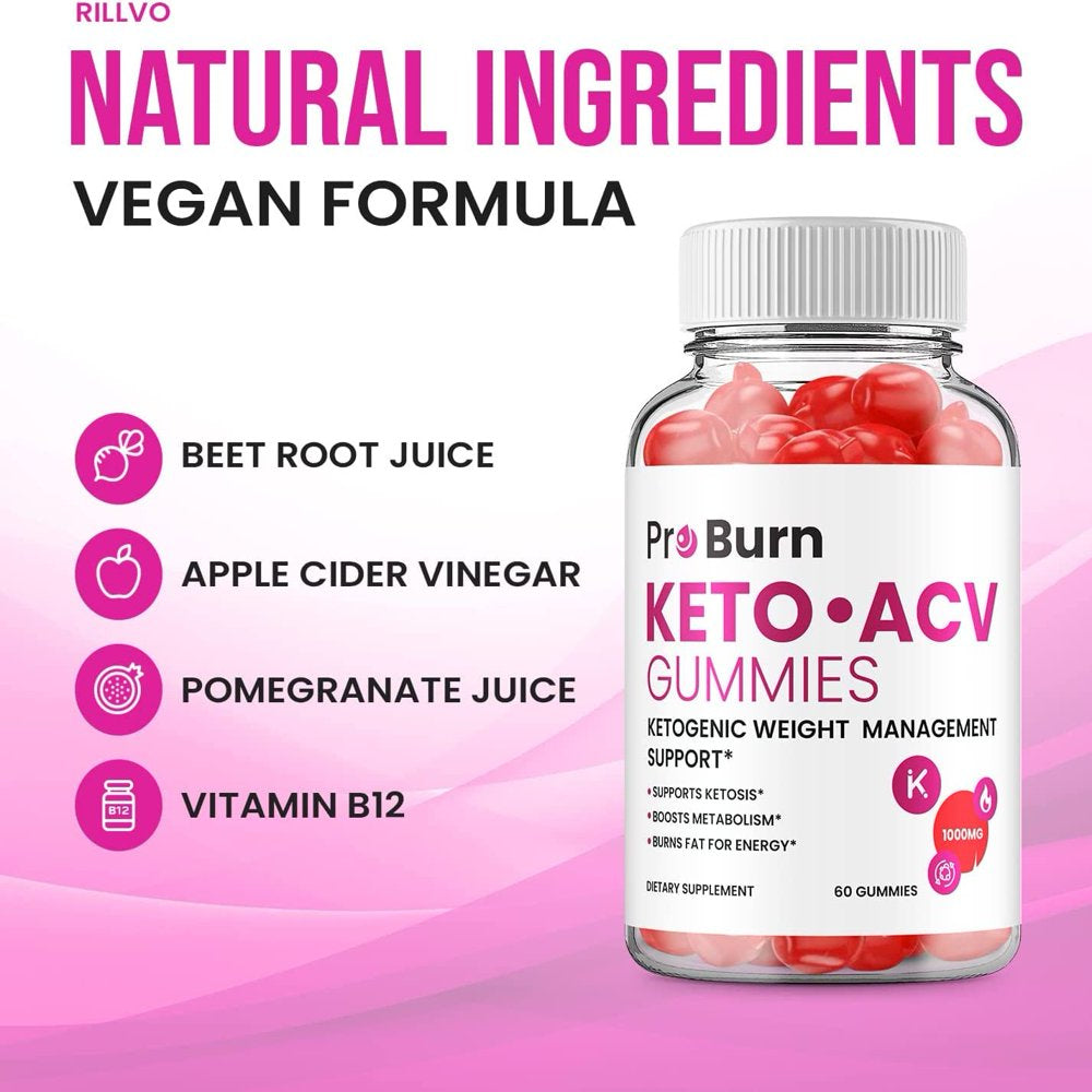 Pro Burn Keto plus ACV Gummies Pro Burn ACV Advanced Keto Formula plus Apple Cider Vinegar Keto Gummies Dietary Supplement B12 Beet Root Juice 60 Gummies