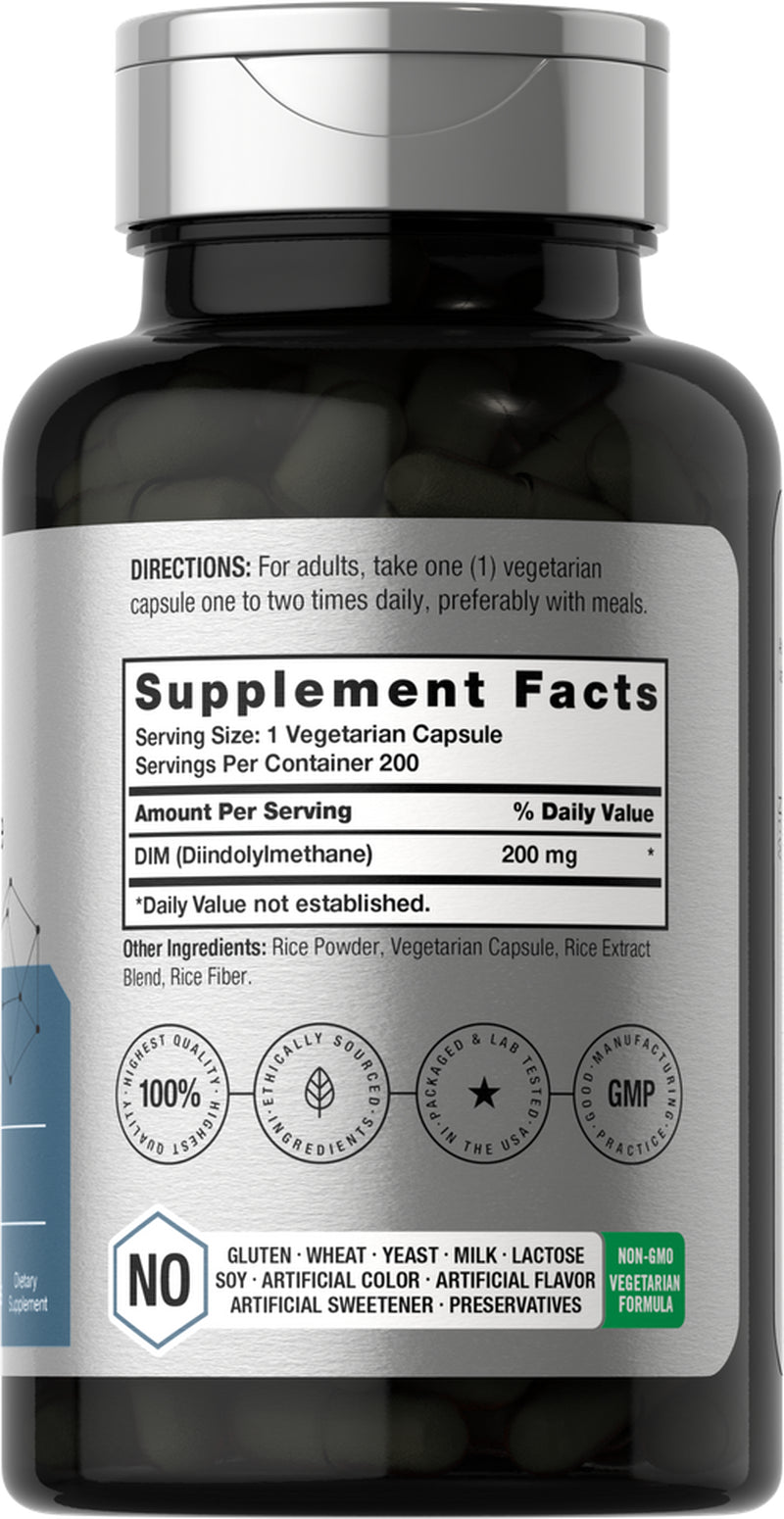 DIM Supplement | 200Mg | 200 Vegetarian Capsules | by Horbaach