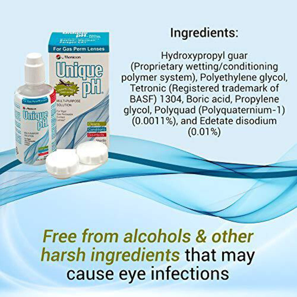 Unique Ph Travel Pack- Multipurpose Solution for Gas Permeable Contact Lenses -2.5 Fluid Ounces