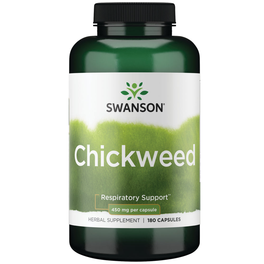 Swanson Chickweed Herb (Aerial Parts) Capsules, 450 Mg, 180 Count