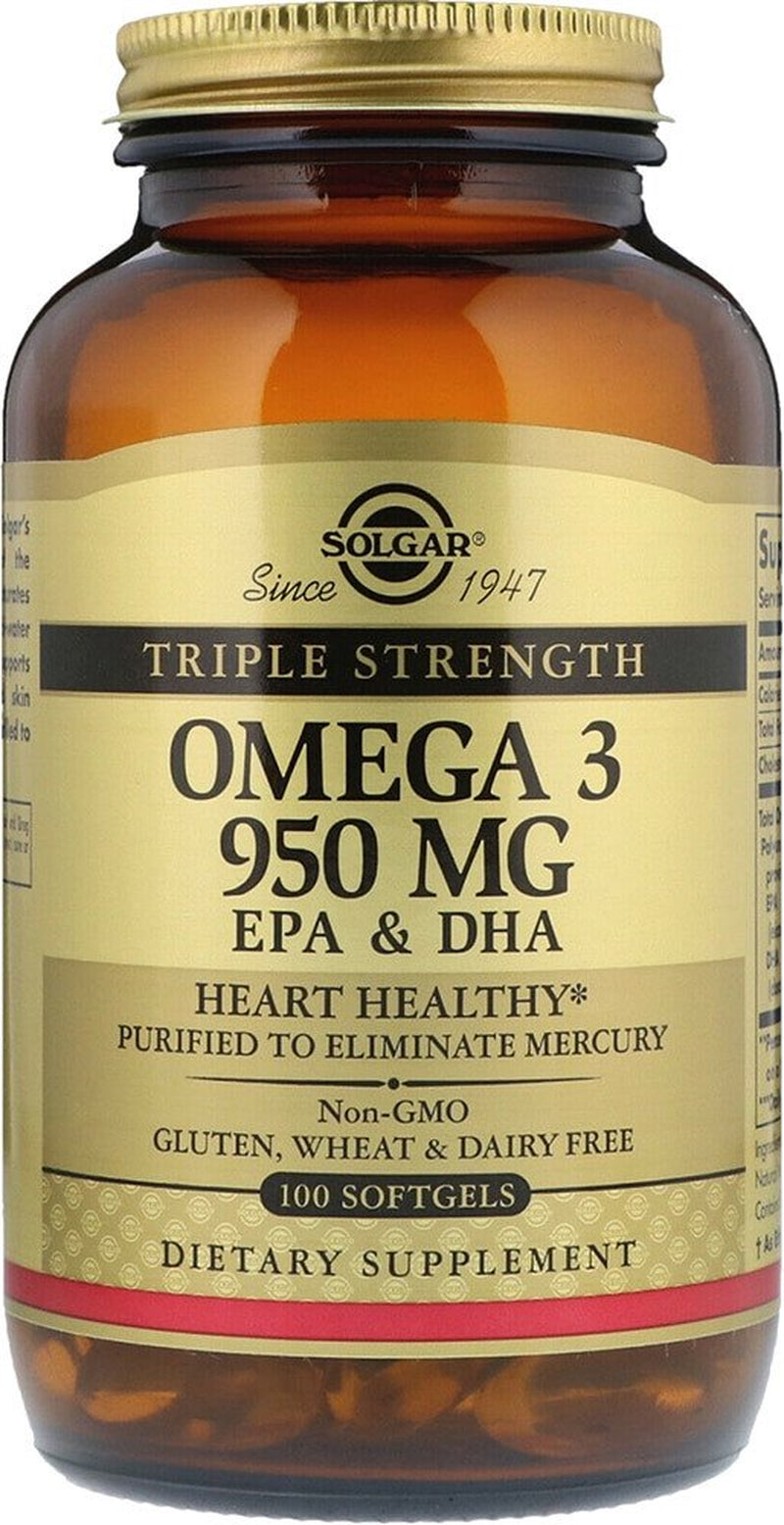 Solgar Triple Strength Omega-3 EPA and DHA -- 950 Mg - 100 Softgels