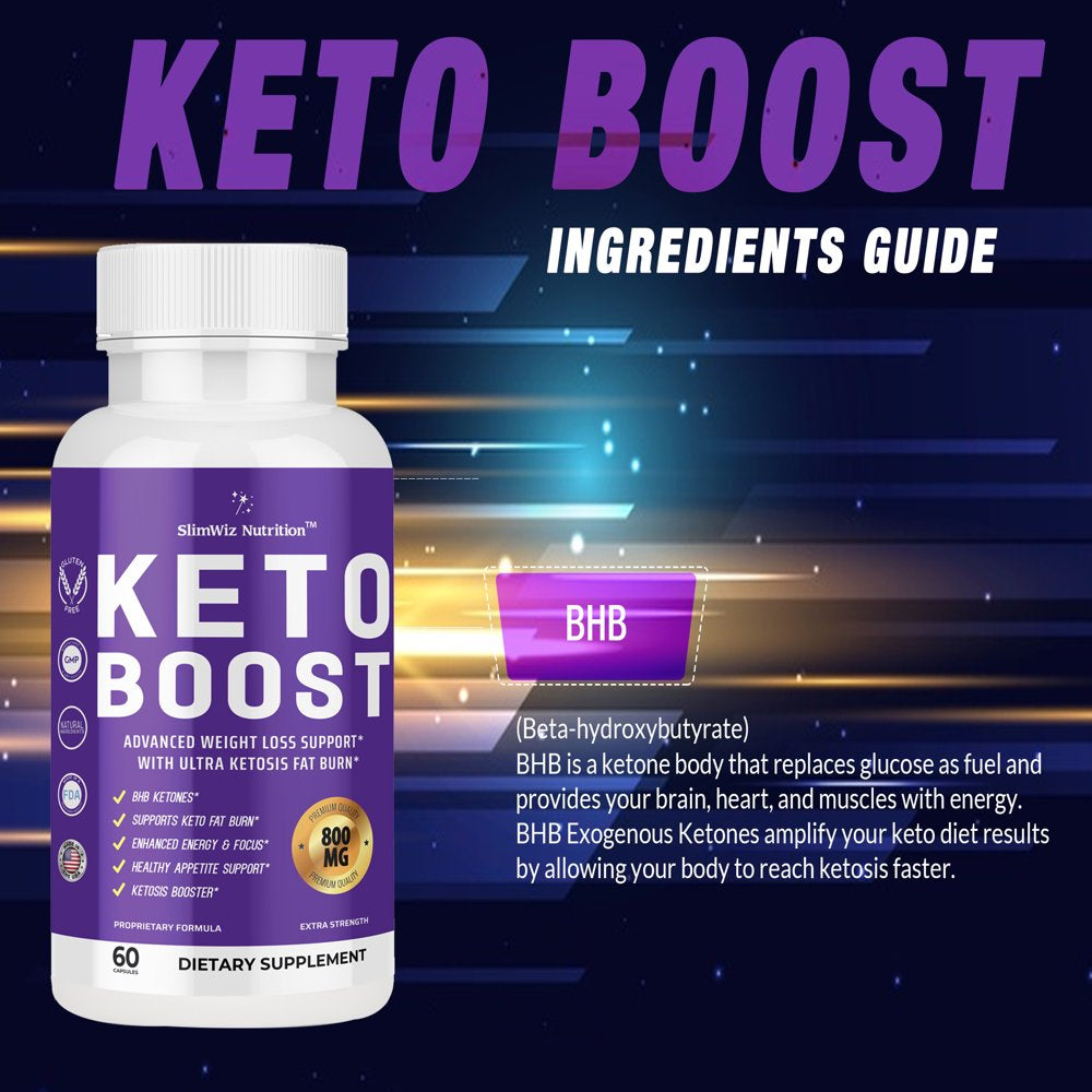 Keto Boost Keto Pills for Rapid Ketosis Induction for Optimal Fat Burning & Weight Loss, Quick Results - 1 Bottle